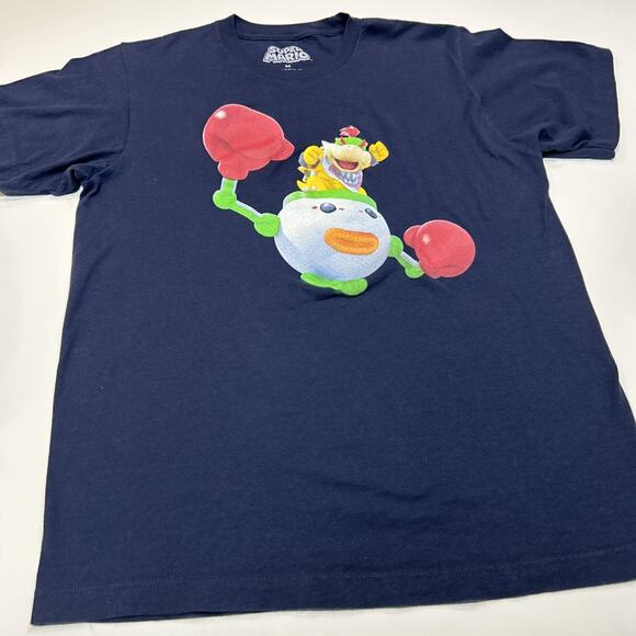 Bowser Jr Shirt Mens Size Medium Blue Super Mario Bros Nintendo Gamer Tee - Picture 6 of 11